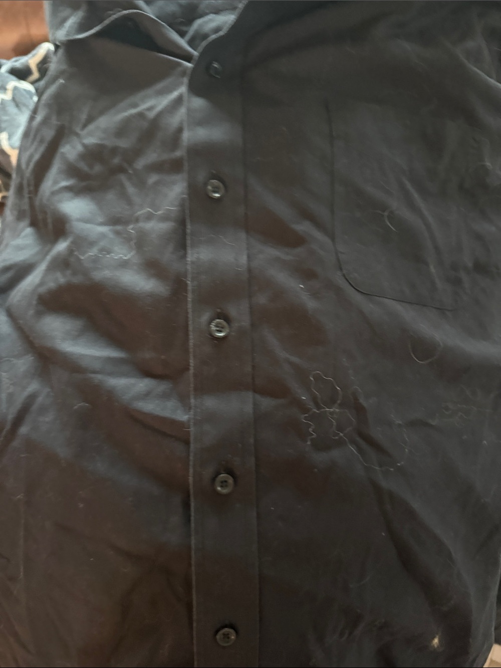 Roundtree & Yorke Black Casual Button-Down Shirt